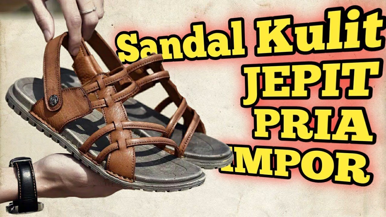  Sandal  Impor Pria Kulit  Sandal  Luar Ruangan Kasual Tahan 