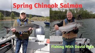 Awesome takedowns on two keeper spring chinook salmon.