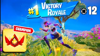 High Elimination Champion Solo Ranked Win Gameplay | Fortnite Chapter 5 Season 2 Zero Builds