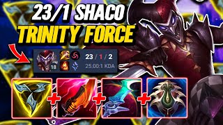 23 Kills Triforce Shaco - S14 Emerald Ranked [League of Legends] Full Gameplay - Infernal Shaco