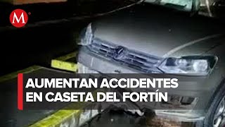 Auto choca contra caseta de Fortín en autopista Veracruz-Puebla