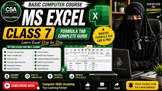 MS Excel Class 7 | Formulas Tab Complete Guide | Functions, AutoSum & Formula Basics