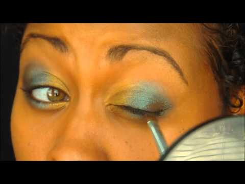 Gold and Blue smokey eye: A makeup tutorial