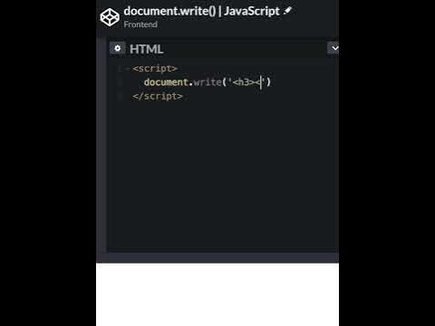 #6 document.write() | JavaScript | Frontend | Take it easy #shorts ...