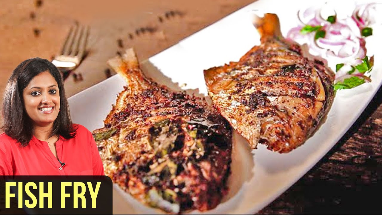 Kerala Fish fry Recipe | How To Make Pomfret Fish Fry | 