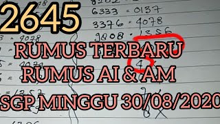 Rumus terbaru sgp minggu 30/08/2020 ...