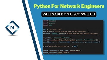 Python for Network Engineer |  SSH Enable on CISCO Switch | Video 27