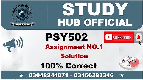 PSY502 Assignment 1 Solution Fall 2022, PSY502 Assignment 1 solution 2022, PSY502 assig 1 Fall 2022