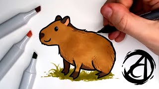 Desenhos de Capivara de Desenho Animado para Colorir e Imprimir 