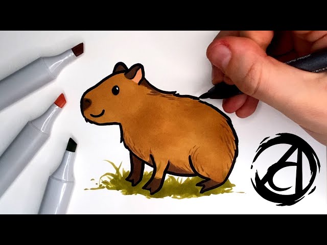 Papel de parede de capivara de desenho animado