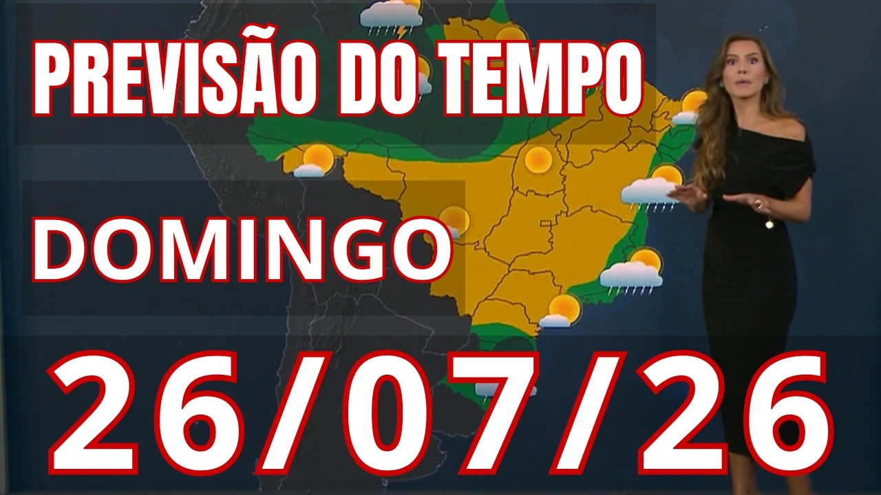 Previsão do Tempo Domingo - 26/07 - Jornal Nacional | VENTO DE 90km/h, CHUVA DE 100mm E INUNDAÇÃO