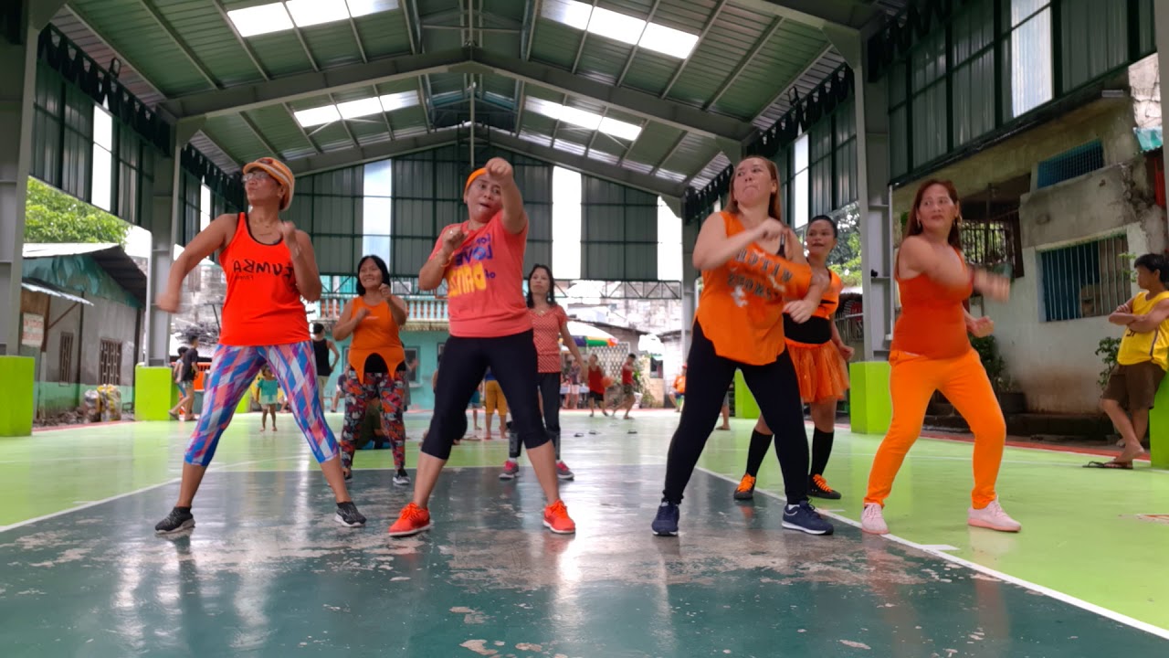Zumba gold in orange mode(7) dancing in the street
