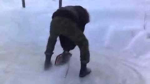 Cutting The Ice With A Chainsaw