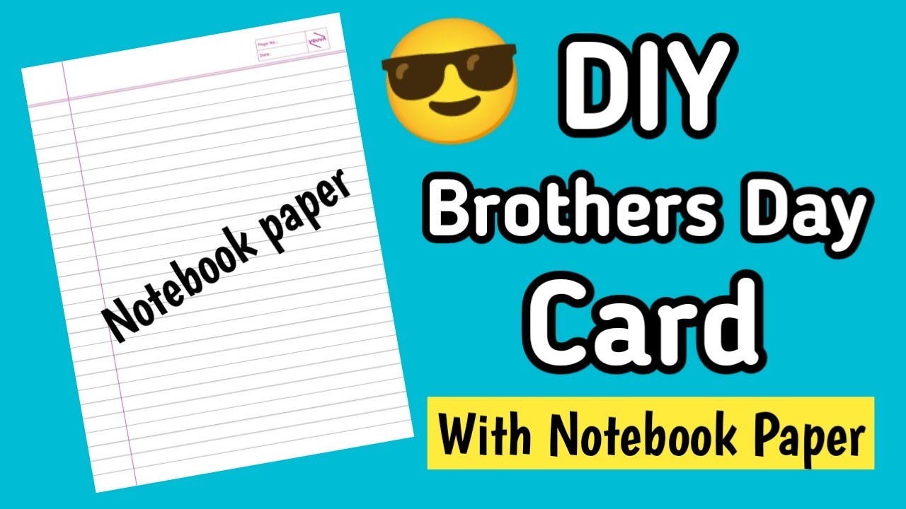 How to make brother's day card😎• Brothers day card with notebook paper • brothers day gift