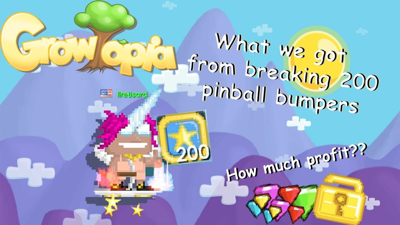 GROWTOPIA Breaking 200 Pinball Bouncers (profit?!) YouTube