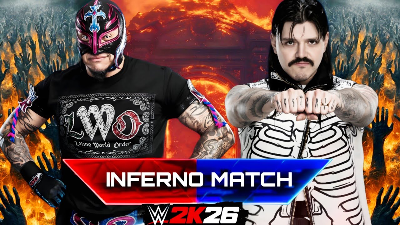 WWE 2K26 First Inferno Match | Dominik Mysterio vs Rey Mysterio – Gameplay (Insane Fire Match)