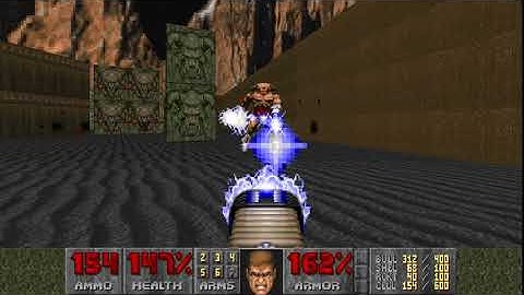 Ultimate Doom: E2M8 - Tower of Babel - Final Boss: Cyber-Demon.  100%