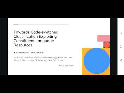 Towards Code-switched Classification Exploiting Constituent Language Resources