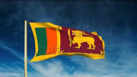 Sri Lanka flag slider style. Waving in the wind with cloud background animation Stock video by