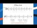 D Major Scale with left hand chords/ srgm easylearning'