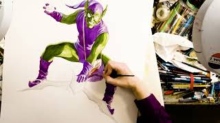 INCREDIBLE Alex Ross Timelapse Painting Green Goblin from Beginning to End