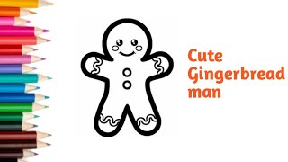 How to draw Cute Gingerbread man/Easy drawing/simple drawing ideas for beginners