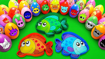 Finding Numberblocks, Alphablocks, Cocomelon Rainbow Egg SLIME with Nemo Pinkfong Coloring! ASMR