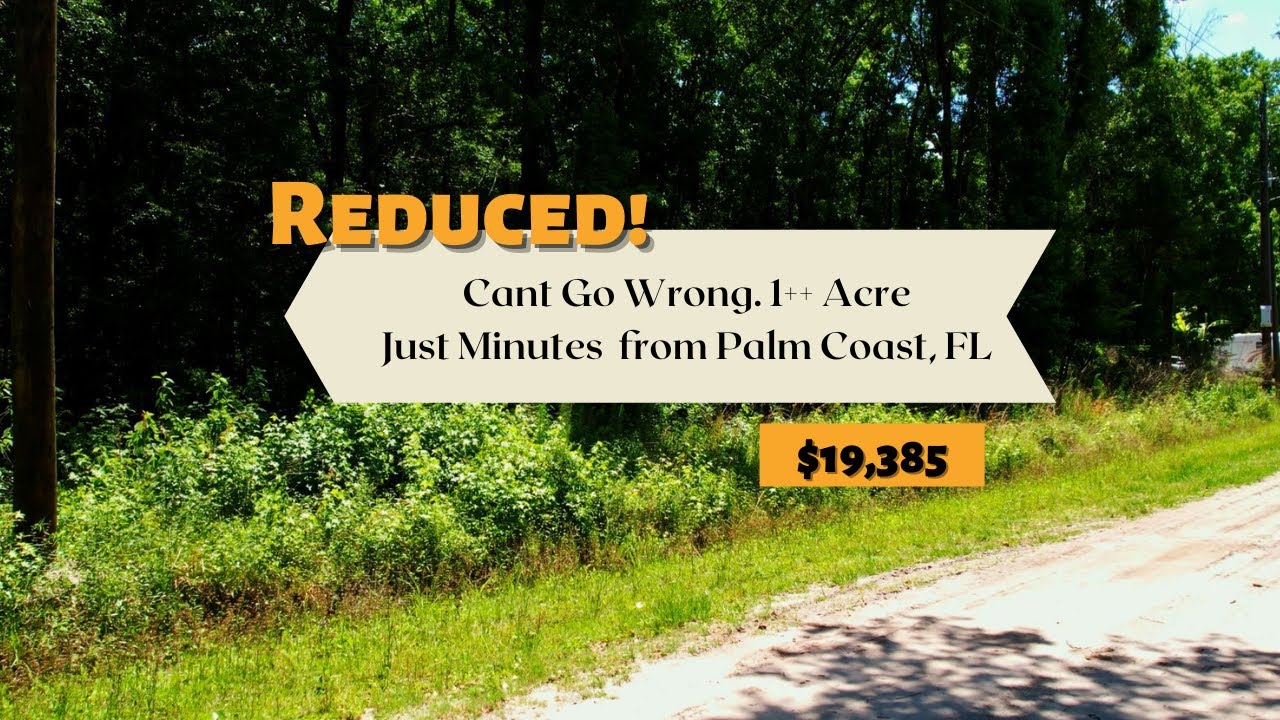 Reduced! Cant Go Wrong. 1++ Acre Just Minutes from Palm Coast, FL $19.385
