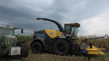 Mais hakselen door loonbedrijf Oude Lashof met een New Holland FR550 en 3 Fendt trekkers (2025)
