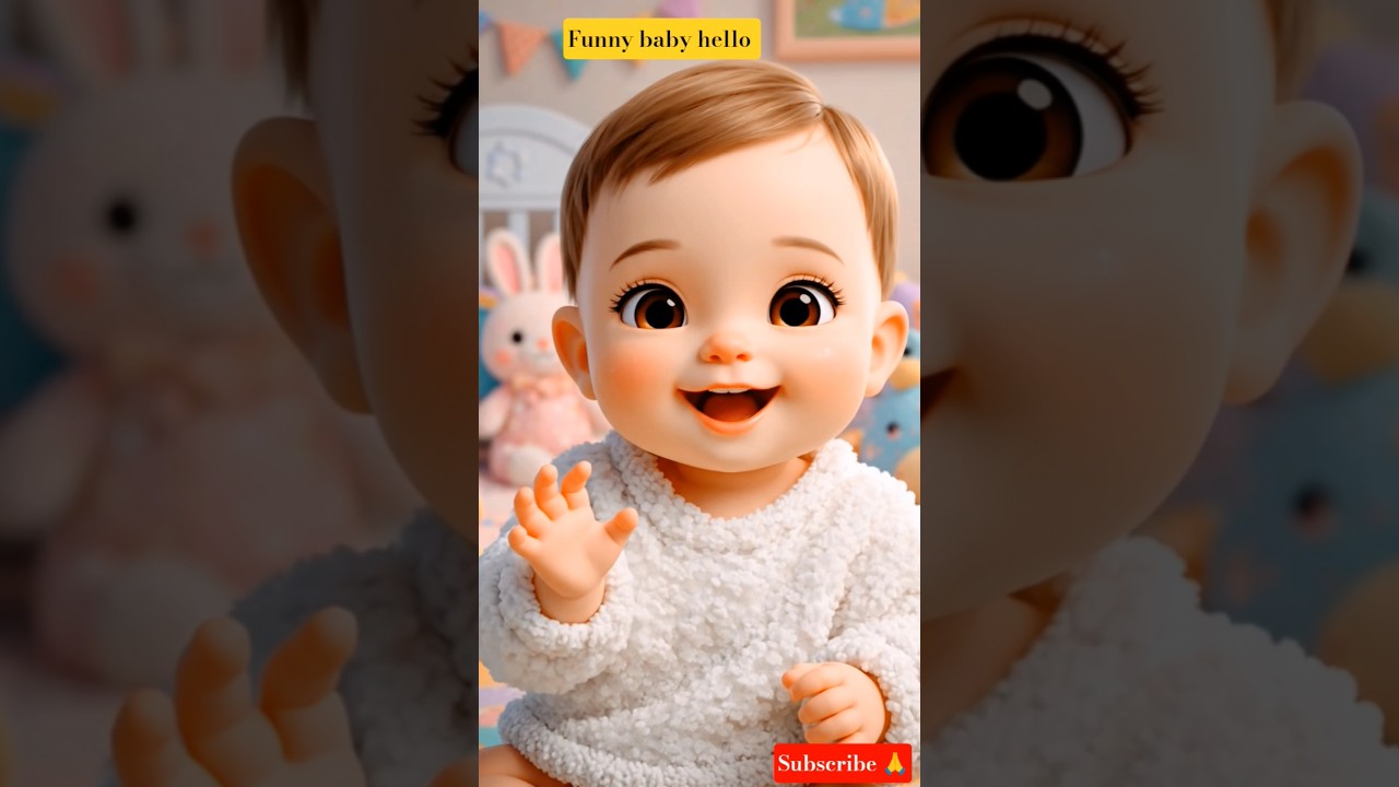 funny baby  saying hello papa 📞🧒