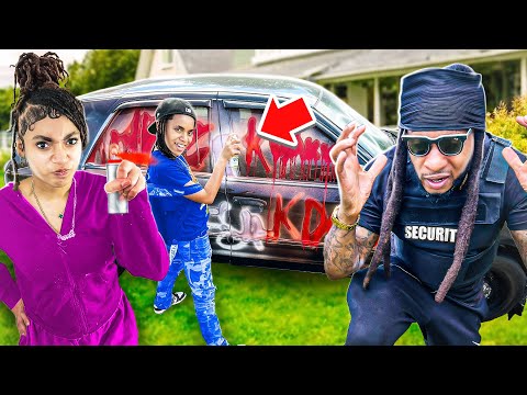 BAD SIBLINGS CAUGHT SPRAY PAINTING SECURITY'S CAR | Bad Siblings S4 Ep.3