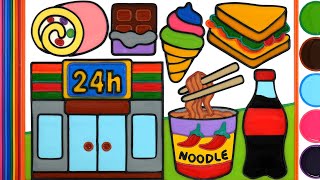 Convenience Store Food Jelly Painting & Coloring Menggambar Dan Mewarnai Toko Swalayan Makanan