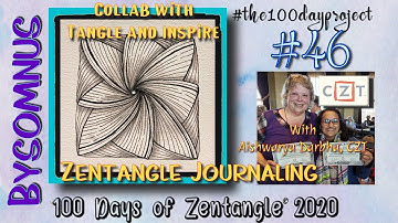 BYSOMNUS || Easy Zentangle ® Patterns || Day 46 1|| 100 Days of Zentangle || Journaling 5