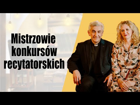 Mistrzowie konkursów recytatorskich - ks. Sylwester Jeż i Anna Żak