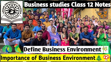 Define Business Environment | Importance of Business Environment | Business Studies Class 12 Notes
