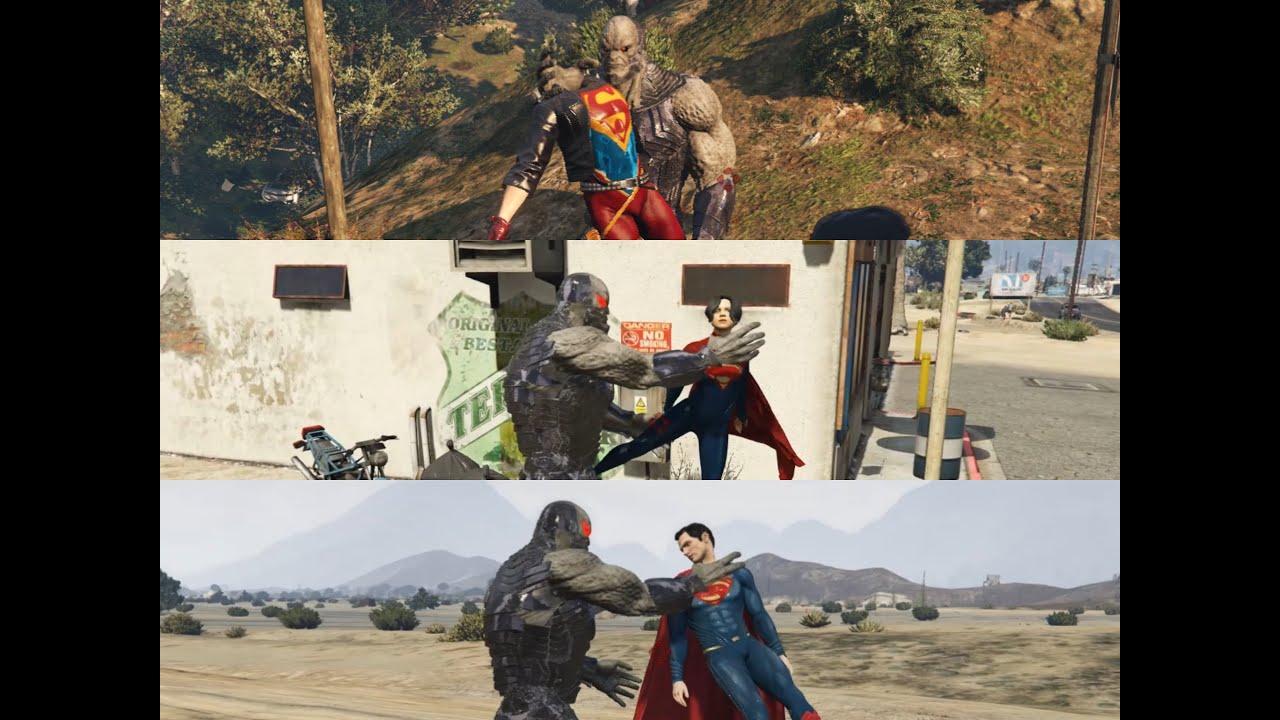Grand Theft Auto V : Darkseid vs Superman and Supergirl