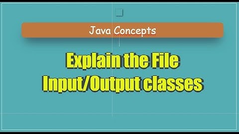 Explain the File Input/Output classes