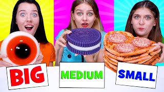 ASMR Big, Medium and Small Gummy Food Challenge By LiLiBu