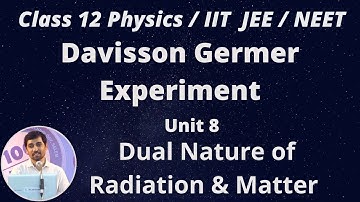 12th Physics  Davisson Germer Experiment Dual Nature of Radiation & Matter  Unit 8