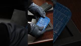 Richard Mille Cobalt Shiny Crocodile Leather Cardholder