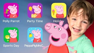 Peppa Pig,Peppa Pig oyunları,Tatil,Spor Bayramı,Mutlu Bayan Tavuk,Parti Zamanı,Polly Papağan