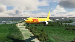 beautiful view of the plane when landing at the airport eps 0279