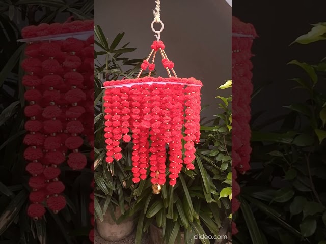 Heavy Design Jhoomar In Mandir Style WIth Red Pom Pom