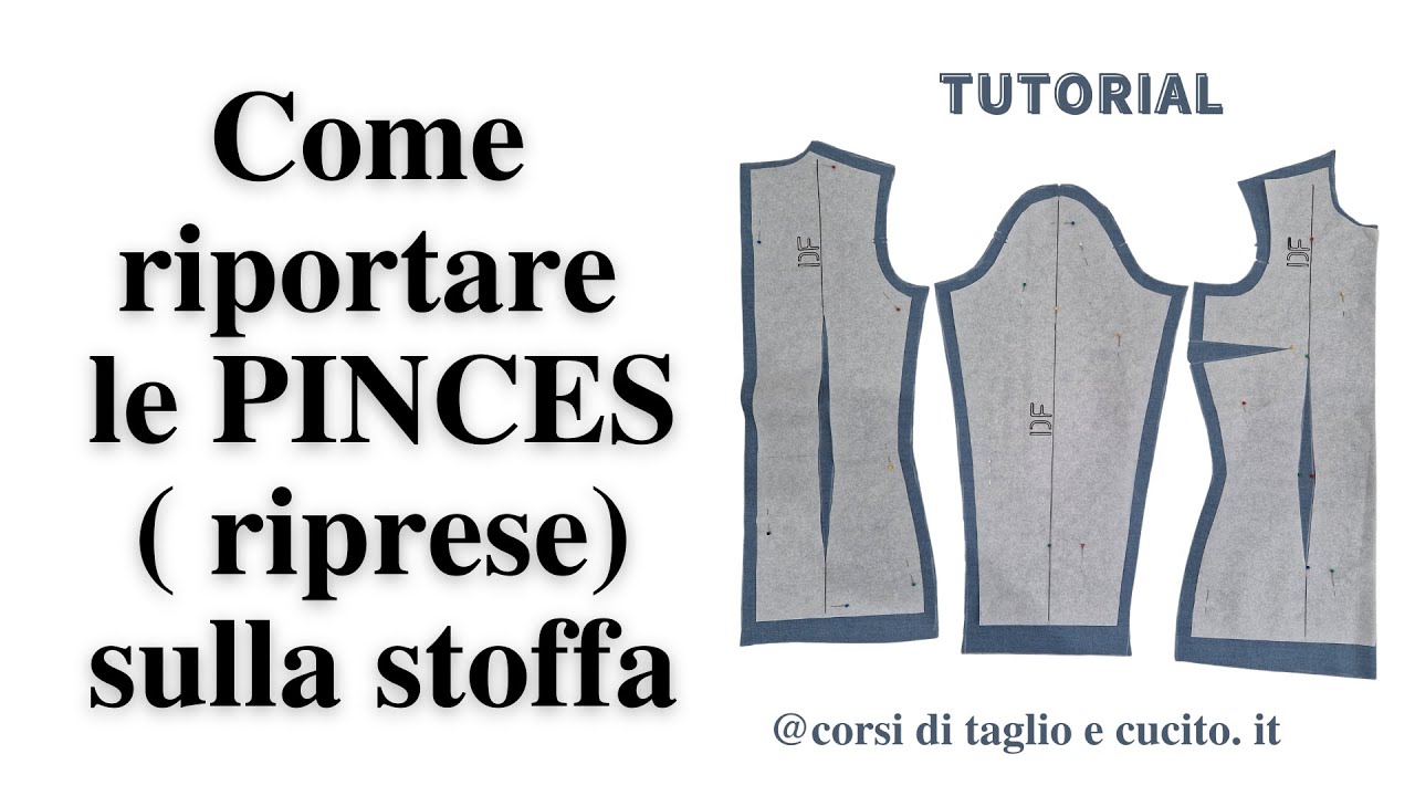 Come riportare le PINCES (riprese) dal cartamodello sulla stoffa