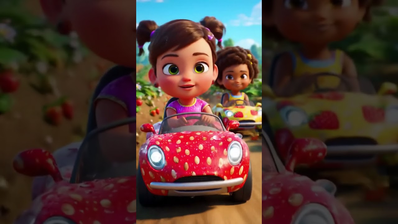 If You’re Happy 🍓🚗 | Animated Strawberry Car Family Song for Kids 