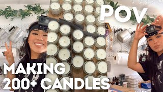 small business vlog | candle maker point of view, make over 200 candles with me ✨ (part 1)