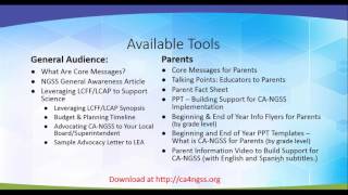 Introduction to CA4NGSS Communications Toolkits - Webinar March 22, 2017