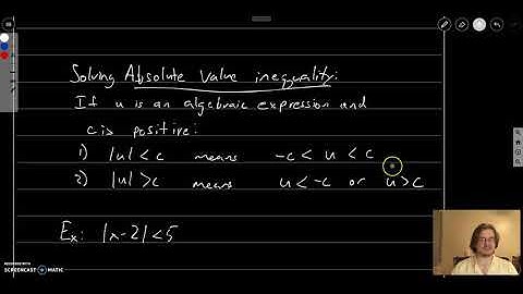M121 Section 1.7 Part III (Inequalities with Absolute Values)