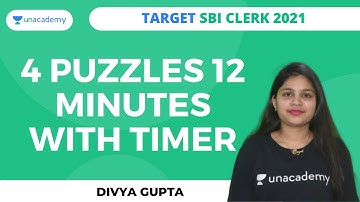 तैयारी SBI CLERK 2021 की - 4 Puzzles 12 Minutes with Timer (Day-1) by Divya Gupta