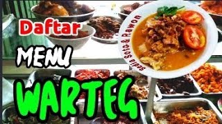 45 daftar menu WARTEG murah meriah yang perlu kamu ketahui, ada menu apa aja yah..?